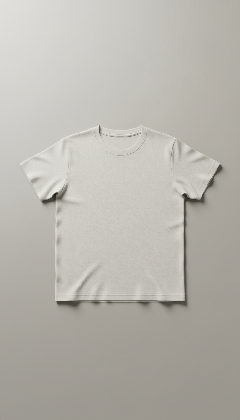 Cotton Crewneck Tee in Stone