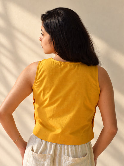 "Dhoop" - Crop top with button accents