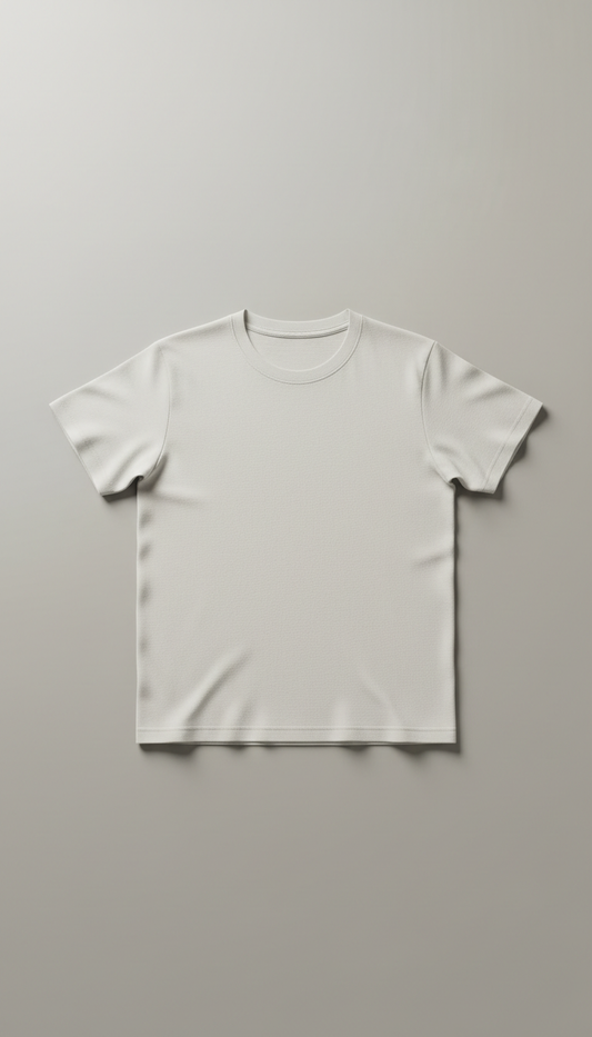 Cotton Crewneck Tee in Stone