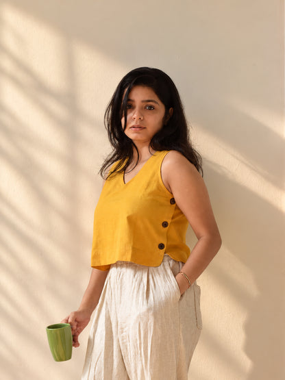 "Dhoop" - Crop top with button accents