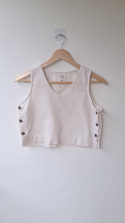 "Dheemi Lau" - Crop top with button accents