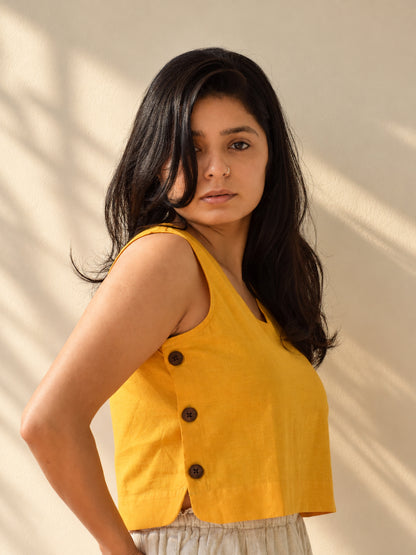 "Dhoop" - Crop top with button accents